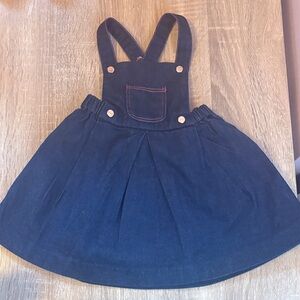 Jacadi Navy Denim Girls Overall Skirt